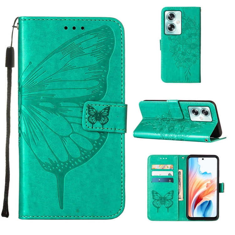 Embossed Butterfly Leather Phone Case, For OPPO A74 4G / F19 / F19s, For OPPO A95 4G Global / Reno6 Lite, For OPPO A15 / A15s / A35 2021, For OPPO A92s, For OPPO A79 5G, For OPPO A79 5G Global
