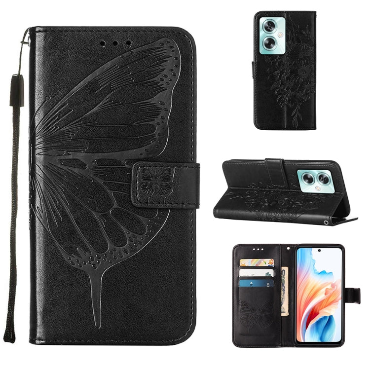 Embossed Butterfly Leather Phone Case, For OPPO A74 4G / F19 / F19s, For OPPO A95 4G Global / Reno6 Lite, For OPPO A15 / A15s / A35 2021, For OPPO A92s, For OPPO A79 5G, For OPPO A79 5G Global