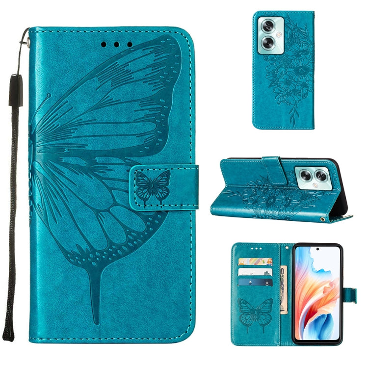 Embossed Butterfly Leather Phone Case, For OPPO A74 4G / F19 / F19s, For OPPO A95 4G Global / Reno6 Lite, For OPPO A15 / A15s / A35 2021, For OPPO A92s, For OPPO A79 5G, For OPPO A79 5G Global