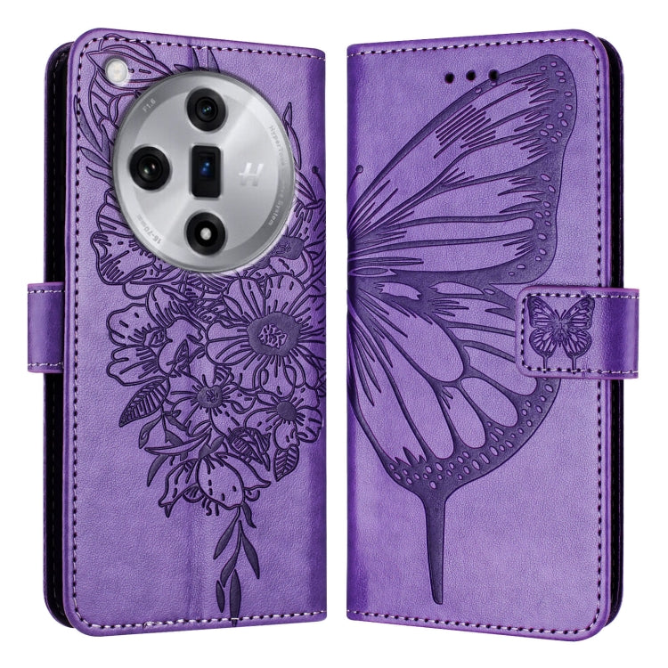 Embossed Butterfly Leather Phone Case, For OPPO A3 Pro 5G Global, For OPPO F25 Pro 5G India, For OPPO Reno 11F 5G Global, For OPPO Find X7, For OPPO Reno11 5G Global, For OPPO Reno11 Pro 5G Global