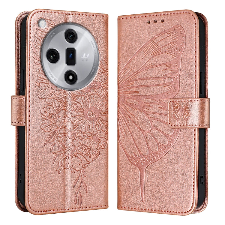 Embossed Butterfly Leather Phone Case, For OPPO A3 Pro 5G Global, For OPPO F25 Pro 5G India, For OPPO Reno 11F 5G Global, For OPPO Find X7, For OPPO Reno11 5G Global, For OPPO Reno11 Pro 5G Global