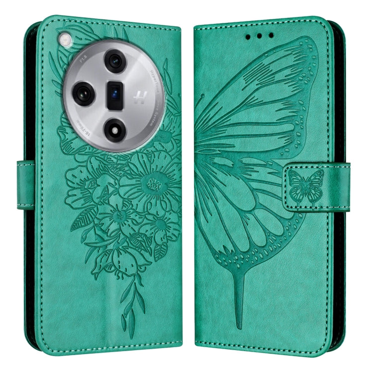 Embossed Butterfly Leather Phone Case, For OPPO A3 Pro 5G Global, For OPPO F25 Pro 5G India, For OPPO Reno 11F 5G Global, For OPPO Find X7, For OPPO Reno11 5G Global, For OPPO Reno11 Pro 5G Global