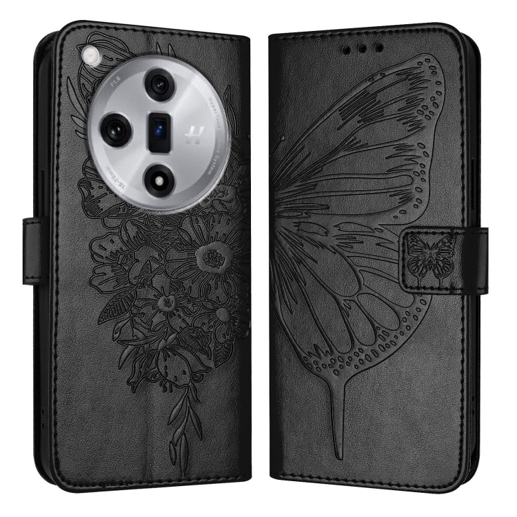 Embossed Butterfly Leather Phone Case, For OPPO A3 Pro 5G Global, For OPPO F25 Pro 5G India, For OPPO Reno 11F 5G Global, For OPPO Find X7, For OPPO Reno11 5G Global, For OPPO Reno11 Pro 5G Global