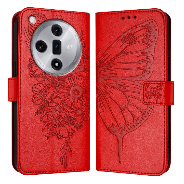 Embossed Butterfly Leather Phone Case, For OPPO A3 Pro 5G Global, For OPPO F25 Pro 5G India, For OPPO Reno 11F 5G Global, For OPPO Find X7, For OPPO Reno11 5G Global, For OPPO Reno11 Pro 5G Global