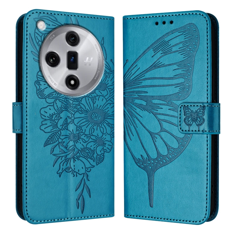 Embossed Butterfly Leather Phone Case, For OPPO A3 Pro 5G Global, For OPPO F25 Pro 5G India, For OPPO Reno 11F 5G Global, For OPPO Find X7, For OPPO Reno11 5G Global, For OPPO Reno11 Pro 5G Global