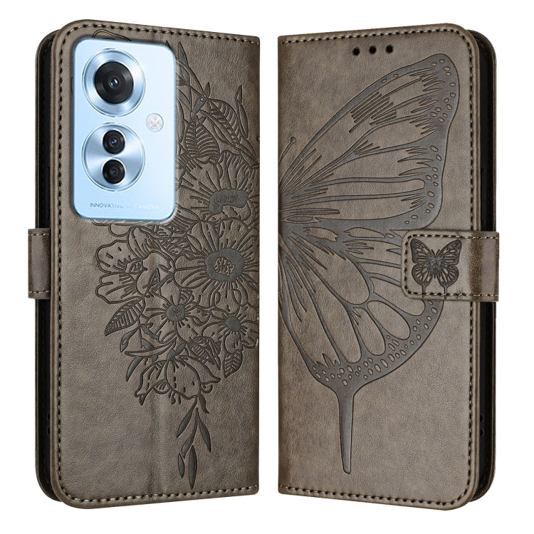 Embossed Butterfly Leather Phone Case, For OPPO A3 Pro 5G Global, For OPPO F25 Pro 5G India, For OPPO Reno 11F 5G Global, For OPPO Find X7, For OPPO Reno11 5G Global, For OPPO Reno11 Pro 5G Global