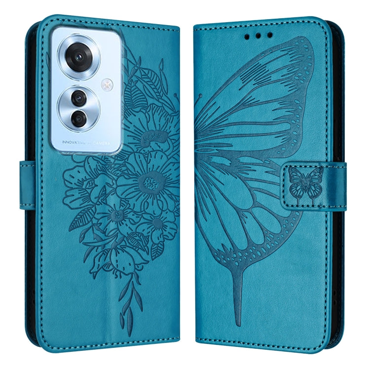Embossed Butterfly Leather Phone Case, For OPPO A3 Pro 5G Global, For OPPO F25 Pro 5G India, For OPPO Reno 11F 5G Global, For OPPO Find X7, For OPPO Reno11 5G Global, For OPPO Reno11 Pro 5G Global