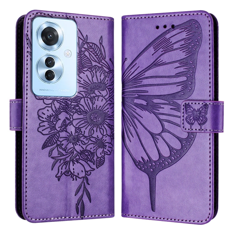Embossed Butterfly Leather Phone Case, For OPPO A3 Pro 5G Global, For OPPO F25 Pro 5G India, For OPPO Reno 11F 5G Global, For OPPO Find X7, For OPPO Reno11 5G Global, For OPPO Reno11 Pro 5G Global