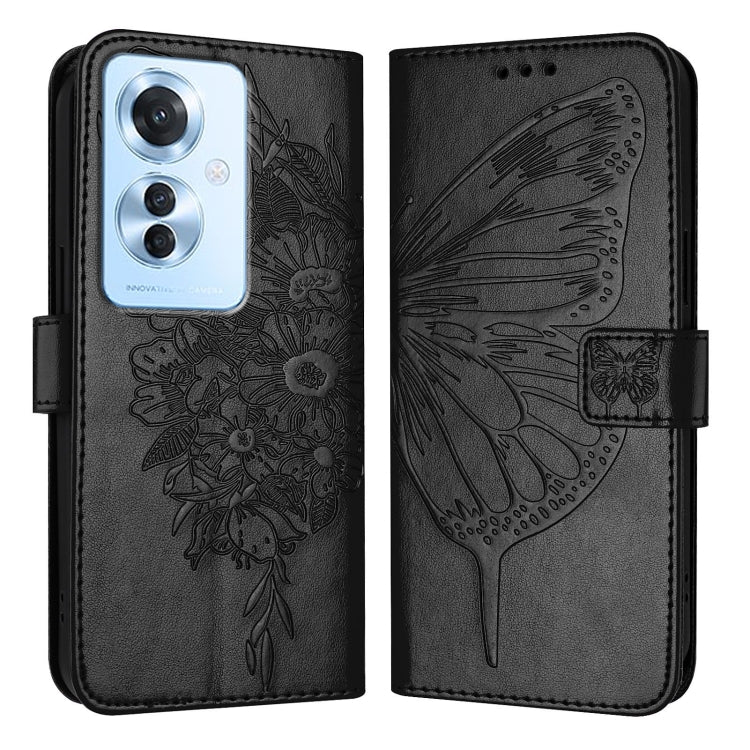 Embossed Butterfly Leather Phone Case, For OPPO A3 Pro 5G Global, For OPPO F25 Pro 5G India, For OPPO Reno 11F 5G Global, For OPPO Find X7, For OPPO Reno11 5G Global, For OPPO Reno11 Pro 5G Global