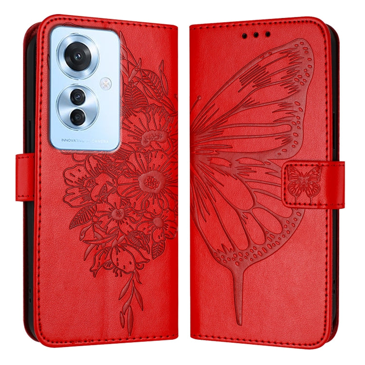 Embossed Butterfly Leather Phone Case, For OPPO A3 Pro 5G Global, For OPPO F25 Pro 5G India, For OPPO Reno 11F 5G Global, For OPPO Find X7, For OPPO Reno11 5G Global, For OPPO Reno11 Pro 5G Global