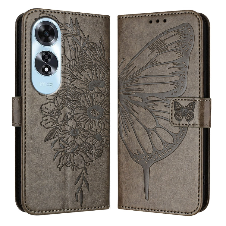 Embossed Butterfly Leather Phone Case, For OPPO A80 5G EU, For OPPO K12x 5G Global, For OPPO Reno12 F 5G Global, For OPPO Reno12 Pro 5G Global, For OPPO Reno12 5G Global, For OPPO A60 4G Global