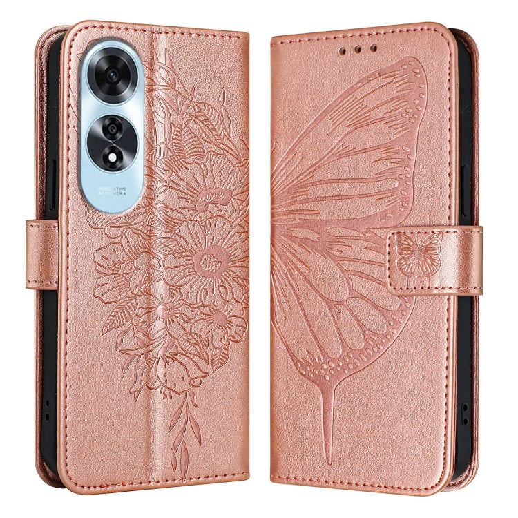 Embossed Butterfly Leather Phone Case, For OPPO A80 5G EU, For OPPO K12x 5G Global, For OPPO Reno12 F 5G Global, For OPPO Reno12 Pro 5G Global, For OPPO Reno12 5G Global, For OPPO A60 4G Global