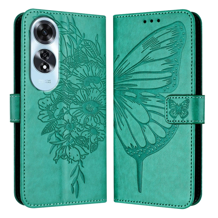 Embossed Butterfly Leather Phone Case, For OPPO A80 5G EU, For OPPO K12x 5G Global, For OPPO Reno12 F 5G Global, For OPPO Reno12 Pro 5G Global, For OPPO Reno12 5G Global, For OPPO A60 4G Global