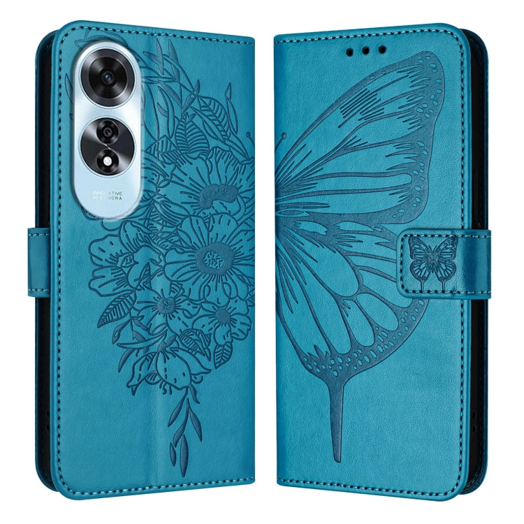 Embossed Butterfly Leather Phone Case, For OPPO A80 5G EU, For OPPO K12x 5G Global, For OPPO Reno12 F 5G Global, For OPPO Reno12 Pro 5G Global, For OPPO Reno12 5G Global, For OPPO A60 4G Global