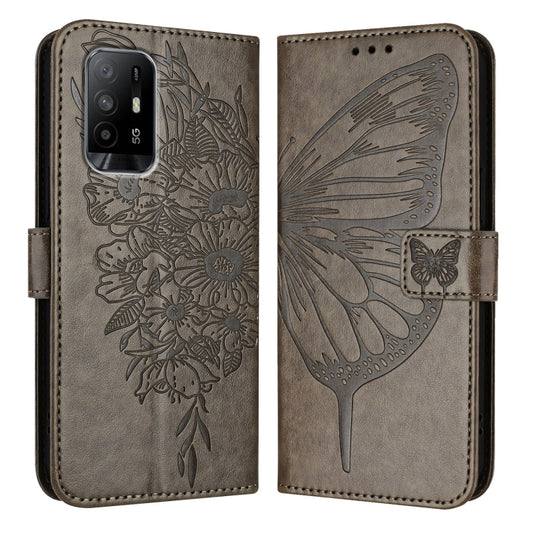 Embossed Butterfly Leather Phone Case, For OPPO A74 4G / F19 / F19s, For OPPO A95 4G Global / Reno6 Lite, For OPPO A15 / A15s / A35 2021, For OPPO A92s, For OPPO A79 5G, For OPPO A79 5G Global