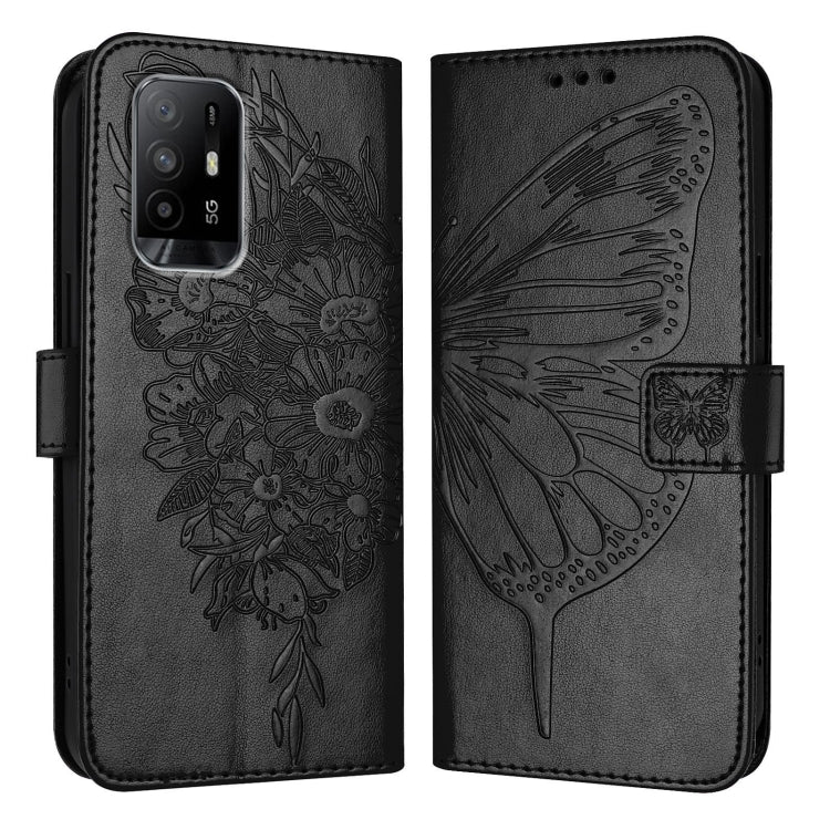 Embossed Butterfly Leather Phone Case, For OPPO A74 4G / F19 / F19s, For OPPO A95 4G Global / Reno6 Lite, For OPPO A15 / A15s / A35 2021, For OPPO A92s, For OPPO A79 5G, For OPPO A79 5G Global