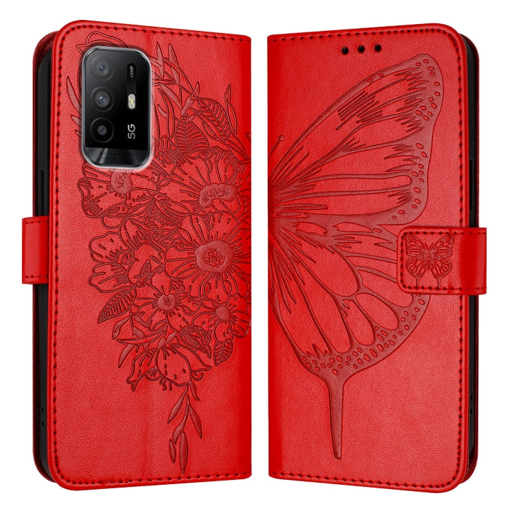 Embossed Butterfly Leather Phone Case, For OPPO A74 4G / F19 / F19s, For OPPO A95 4G Global / Reno6 Lite, For OPPO A15 / A15s / A35 2021, For OPPO A92s, For OPPO A79 5G, For OPPO A79 5G Global