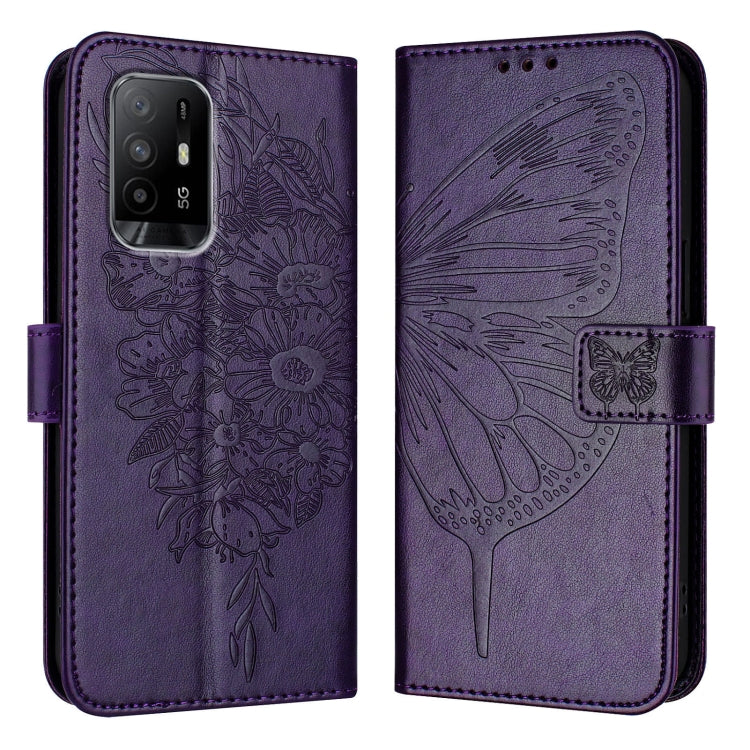 Embossed Butterfly Leather Phone Case, For OPPO A74 4G / F19 / F19s, For OPPO A95 4G Global / Reno6 Lite, For OPPO A15 / A15s / A35 2021, For OPPO A92s, For OPPO A79 5G, For OPPO A79 5G Global