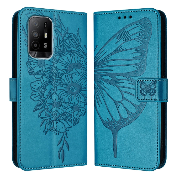 Embossed Butterfly Leather Phone Case, For OPPO A74 4G / F19 / F19s, For OPPO A95 4G Global / Reno6 Lite, For OPPO A15 / A15s / A35 2021, For OPPO A92s, For OPPO A79 5G, For OPPO A79 5G Global