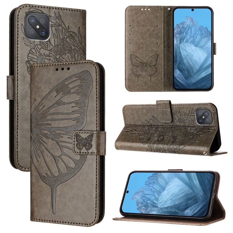 Embossed Butterfly Leather Phone Case, For OPPO A74 4G / F19 / F19s, For OPPO A95 4G Global / Reno6 Lite, For OPPO A15 / A15s / A35 2021, For OPPO A92s, For OPPO A79 5G, For OPPO A79 5G Global