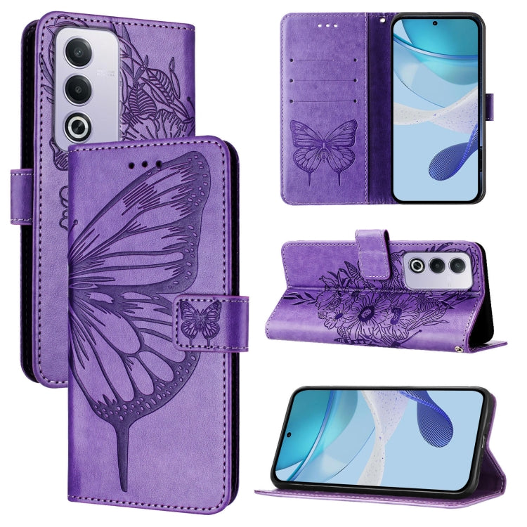 Embossed Butterfly Leather Phone Case, For OPPO A3 Pro 5G Global, For OPPO F25 Pro 5G India, For OPPO Reno 11F 5G Global, For OPPO Find X7, For OPPO Reno11 5G Global, For OPPO Reno11 Pro 5G Global