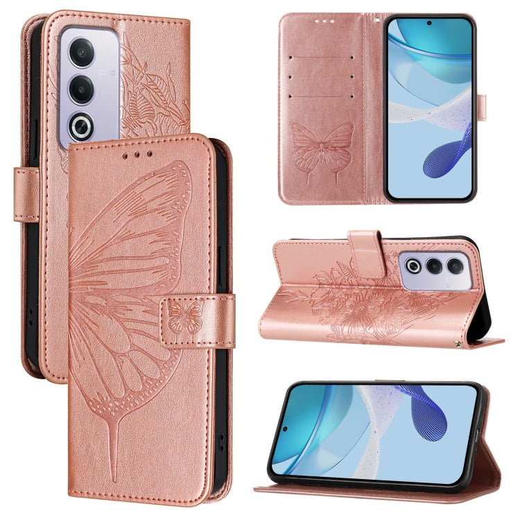 Embossed Butterfly Leather Phone Case, For OPPO A3 Pro 5G Global, For OPPO F25 Pro 5G India, For OPPO Reno 11F 5G Global, For OPPO Find X7, For OPPO Reno11 5G Global, For OPPO Reno11 Pro 5G Global