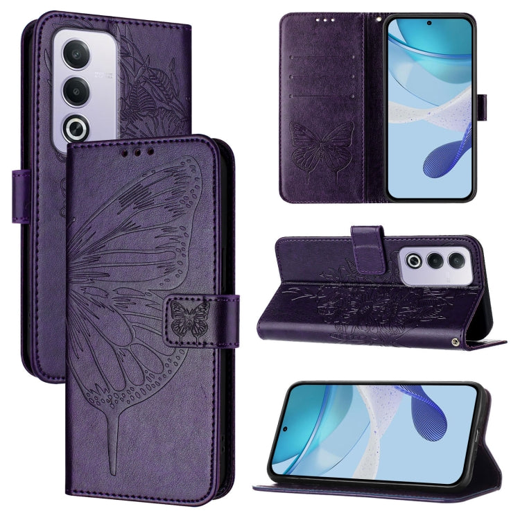 Embossed Butterfly Leather Phone Case, For OPPO A3 Pro 5G Global, For OPPO F25 Pro 5G India, For OPPO Reno 11F 5G Global, For OPPO Find X7, For OPPO Reno11 5G Global, For OPPO Reno11 Pro 5G Global