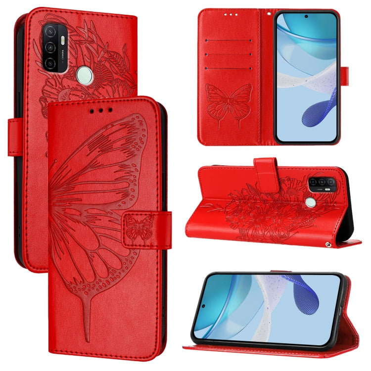 Embossed Butterfly Leather Phone Case, For OPPO Reno9 5G / Reno9 Pro 5G, For OPPO A77 5G / A97 5G, For OPPO A36 4G/A76 4G/A96 4G/K10 4G, For OPPO A32 2020 4G / A53 2020 4G, For OPPO A53s 4G / A33 2020 4G, For OPPO A11s 4G