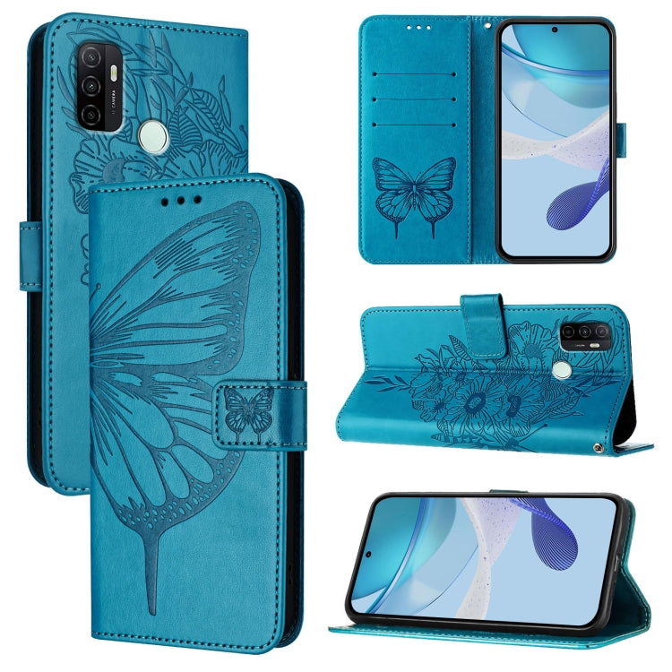 Embossed Butterfly Leather Phone Case, For OPPO Reno9 5G / Reno9 Pro 5G, For OPPO A77 5G / A97 5G, For OPPO A36 4G/A76 4G/A96 4G/K10 4G, For OPPO A32 2020 4G / A53 2020 4G, For OPPO A53s 4G / A33 2020 4G, For OPPO A11s 4G