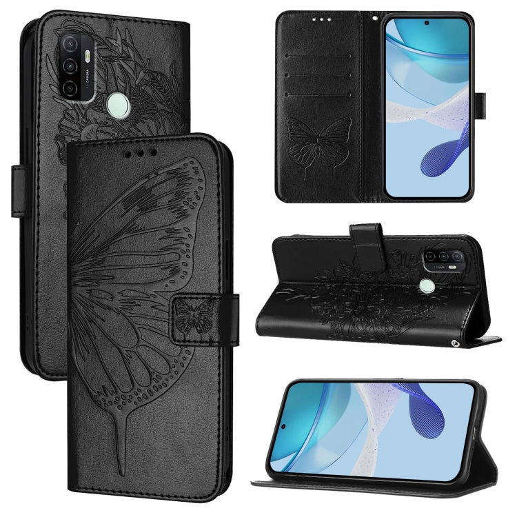 Embossed Butterfly Leather Phone Case, For OPPO Reno9 5G / Reno9 Pro 5G, For OPPO A77 5G / A97 5G, For OPPO A36 4G/A76 4G/A96 4G/K10 4G, For OPPO A32 2020 4G / A53 2020 4G, For OPPO A53s 4G / A33 2020 4G, For OPPO A11s 4G