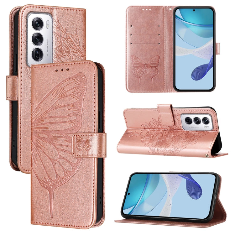 Embossed Butterfly Leather Phone Case, For OPPO A80 5G EU, For OPPO K12x 5G Global, For OPPO Reno12 F 5G Global, For OPPO Reno12 Pro 5G Global, For OPPO Reno12 5G Global, For OPPO A60 4G Global