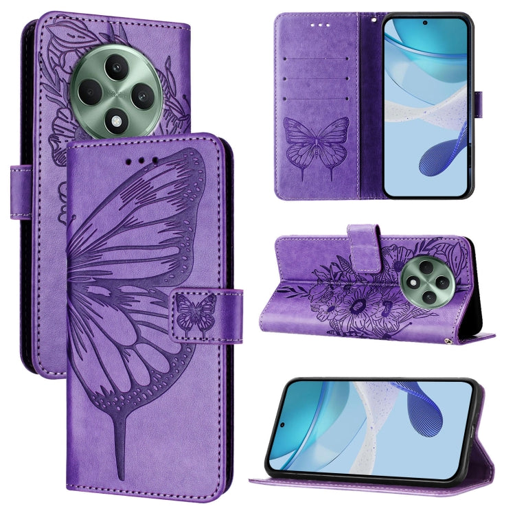 Embossed Butterfly Leather Phone Case, For OPPO A80 5G EU, For OPPO K12x 5G Global, For OPPO Reno12 F 5G Global, For OPPO Reno12 Pro 5G Global, For OPPO Reno12 5G Global, For OPPO A60 4G Global