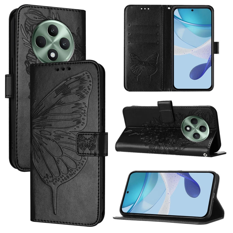 Embossed Butterfly Leather Phone Case, For OPPO A80 5G EU, For OPPO K12x 5G Global, For OPPO Reno12 F 5G Global, For OPPO Reno12 Pro 5G Global, For OPPO Reno12 5G Global, For OPPO A60 4G Global
