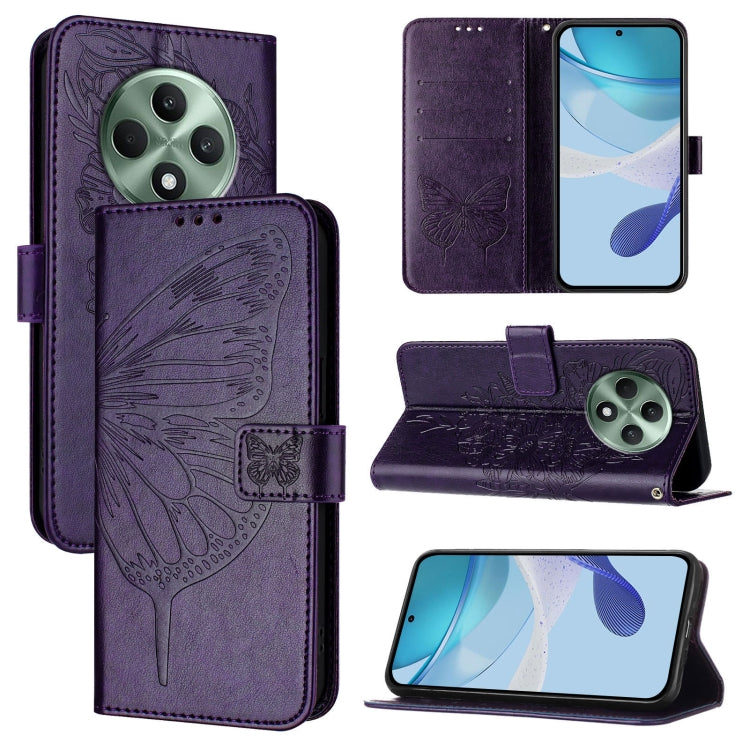 Embossed Butterfly Leather Phone Case, For OPPO A80 5G EU, For OPPO K12x 5G Global, For OPPO Reno12 F 5G Global, For OPPO Reno12 Pro 5G Global, For OPPO Reno12 5G Global, For OPPO A60 4G Global