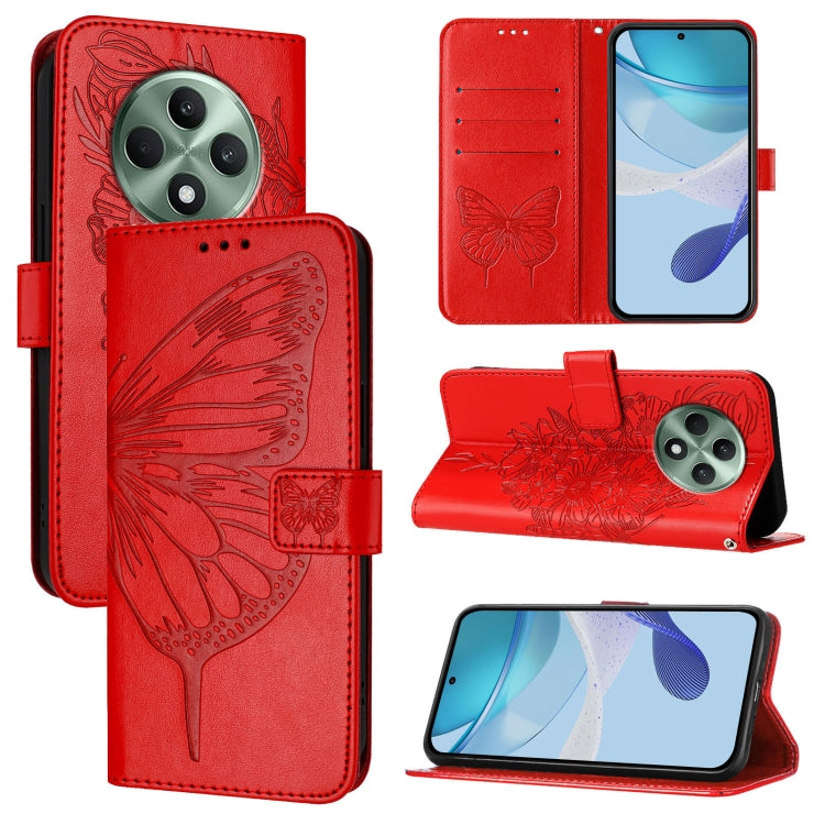 Embossed Butterfly Leather Phone Case, For OPPO A80 5G EU, For OPPO K12x 5G Global, For OPPO Reno12 F 5G Global, For OPPO Reno12 Pro 5G Global, For OPPO Reno12 5G Global, For OPPO A60 4G Global