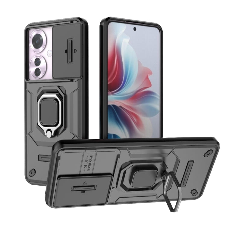 Sliding Camshield TPU + PC Shockproof Phone Case with Holder, For OPPO K13 Turbo 5G, For OPPO Reno13 Pro 5G Global, For OPPO Reno13 5G Global, For OPPO K12x 5G Global, For OPPO A3X 5G, For OPPO Reno12 Pro Global, For OPPO Reno12 Global                 ...