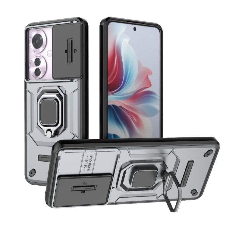 Sliding Camshield TPU + PC Shockproof Phone Case with Holder, For OPPO K13 Turbo 5G, For OPPO Reno13 Pro 5G Global, For OPPO Reno13 5G Global, For OPPO K12x 5G Global, For OPPO A3X 5G, For OPPO Reno12 Pro Global, For OPPO Reno12 Global                 ...