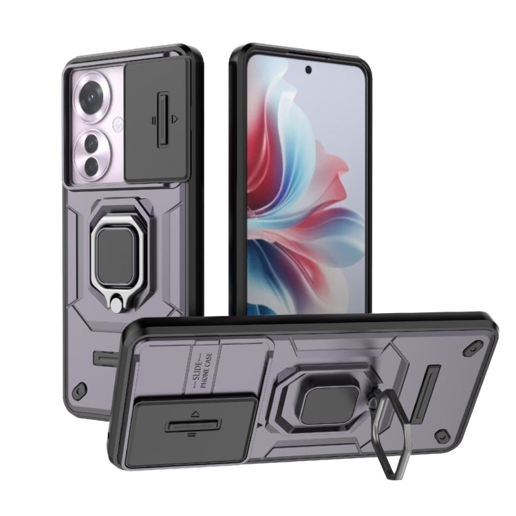 Sliding Camshield TPU + PC Shockproof Phone Case with Holder, For OPPO K13 Turbo 5G, For OPPO Reno13 Pro 5G Global, For OPPO Reno13 5G Global, For OPPO K12x 5G Global, For OPPO A3X 5G, For OPPO Reno12 Pro Global, For OPPO Reno12 Global                 ...
