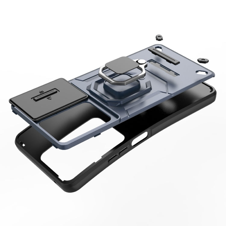 Sliding Camshield TPU + PC Shockproof Phone Case with Holder, For OPPO A79 5G Global