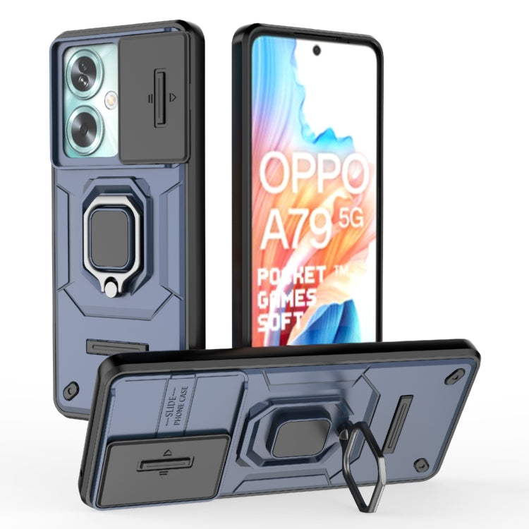 Sliding Camshield TPU + PC Shockproof Phone Case with Holder, For OPPO A79 5G Global