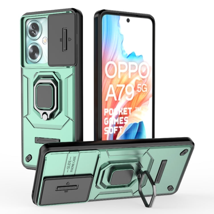 Sliding Camshield TPU + PC Shockproof Phone Case with Holder, For OPPO A79 5G Global