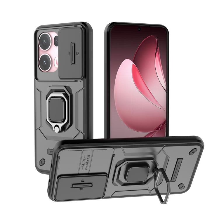 Sliding Camshield TPU + PC Shockproof Phone Case with Holder, For OPPO K13 Turbo 5G, For OPPO Reno13 Pro 5G Global, For OPPO Reno13 5G Global, For OPPO K12x 5G Global, For OPPO A3X 5G, For OPPO Reno12 Pro Global, For OPPO Reno12 Global                 ...