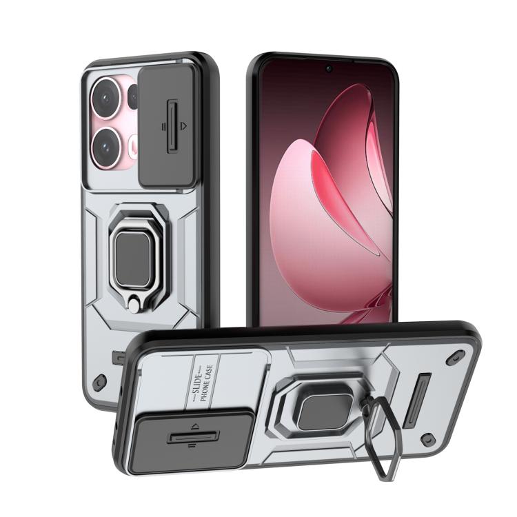 Sliding Camshield TPU + PC Shockproof Phone Case with Holder, For OPPO K13 Turbo 5G, For OPPO Reno13 Pro 5G Global, For OPPO Reno13 5G Global, For OPPO K12x 5G Global, For OPPO A3X 5G, For OPPO Reno12 Pro Global, For OPPO Reno12 Global                 ...