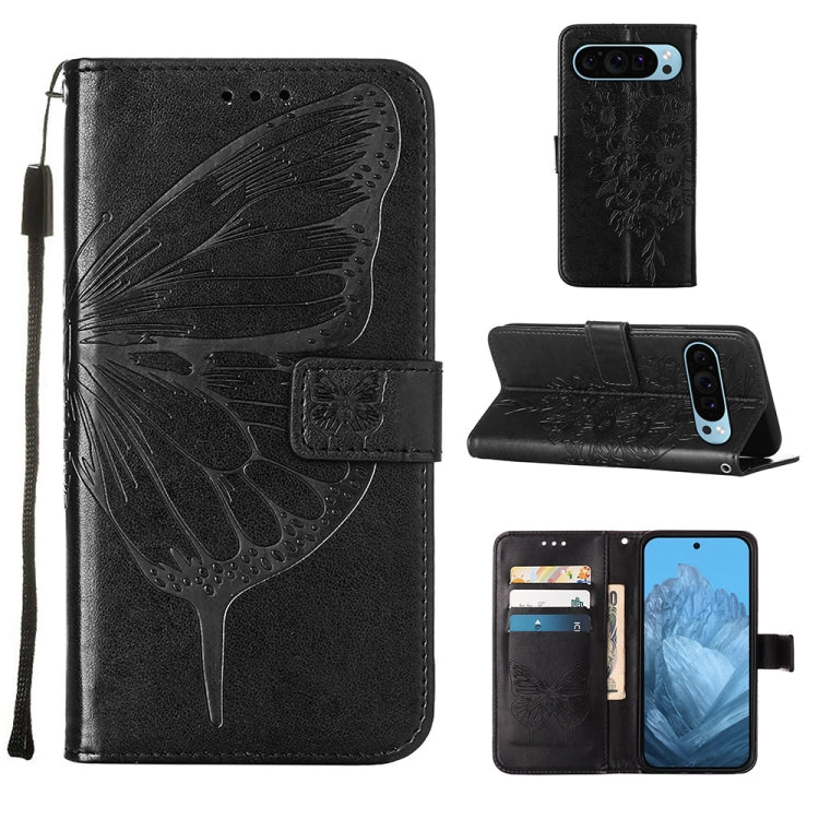Embossed Butterfly Leather Phone Case, For Google Pixel 9 Pro, For Google Pixel 9, For Google Pixel 8a, For Google Pixel 8 Pro, For Google Pixel 8, For Google Pixel 7a