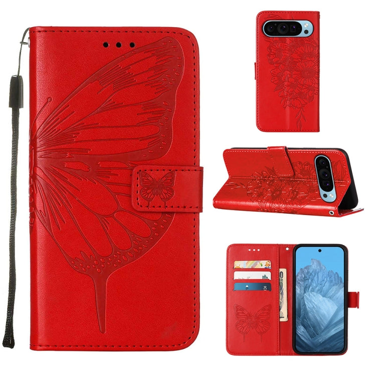 Embossed Butterfly Leather Phone Case, For Google Pixel 9 Pro, For Google Pixel 9, For Google Pixel 8a, For Google Pixel 8 Pro, For Google Pixel 8, For Google Pixel 7a