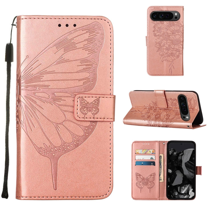 Embossed Butterfly Leather Phone Case, For Google Pixel 9 Pro, For Google Pixel 9, For Google Pixel 8a, For Google Pixel 8 Pro, For Google Pixel 8, For Google Pixel 7a