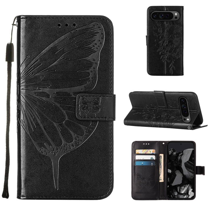 Embossed Butterfly Leather Phone Case, For Google Pixel 9 Pro, For Google Pixel 9, For Google Pixel 8a, For Google Pixel 8 Pro, For Google Pixel 8, For Google Pixel 7a