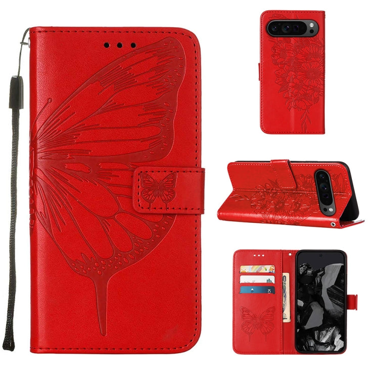 Embossed Butterfly Leather Phone Case, For Google Pixel 9 Pro, For Google Pixel 9, For Google Pixel 8a, For Google Pixel 8 Pro, For Google Pixel 8, For Google Pixel 7a