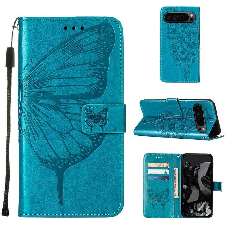 Embossed Butterfly Leather Phone Case, For Google Pixel 9 Pro, For Google Pixel 9, For Google Pixel 8a, For Google Pixel 8 Pro, For Google Pixel 8, For Google Pixel 7a