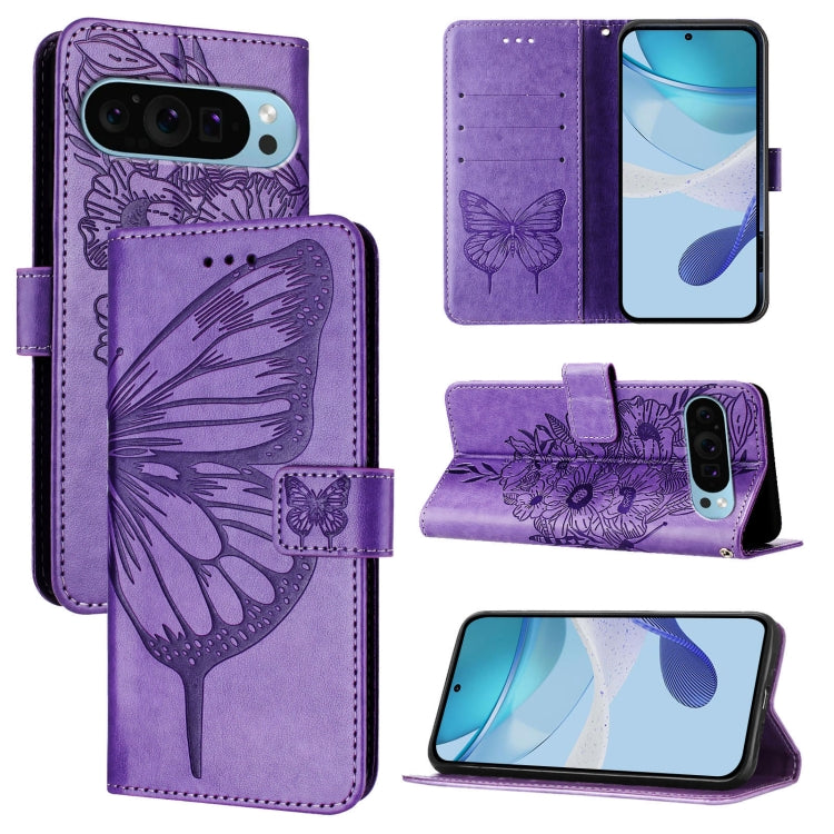 Embossed Butterfly Leather Phone Case, For Google Pixel 11 Pro XL, For Google Pixel 11 Pro / 11, For Google Pixel 10 Pro XL, For Google Pixel 10 / 10 Pro+, For Google Pixel 9a, For Google Pixel 9 Pro XL
